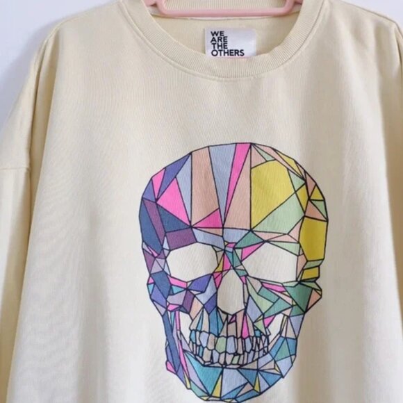 WE ARE THE OTHERS Slouch Sweatshirt in Lemon Skull - Size 3 - Picture 3 of 9